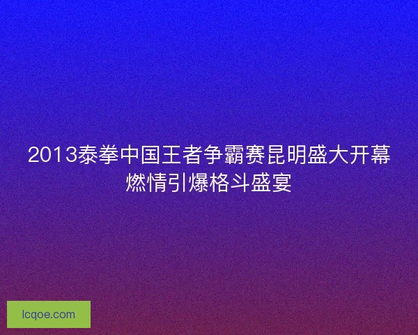 2013泰拳中国王者争霸赛昆明盛大开幕燃情引爆格斗盛宴